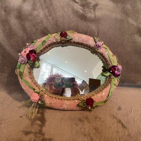 Vintage Wayne M. Kleski Vanity Mirror Wall or Tray Victorian Style - Picture 1 of 8